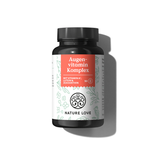 Nature Love Augenvitamin Komplex Kapseln, mit 90 Kapseln für die Gesundheit der Augen mit Vitamin A, Lutein und Zeaxanthin