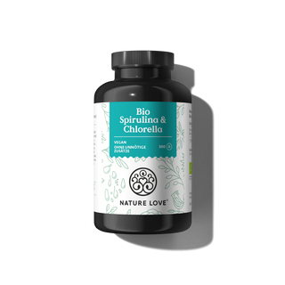 Bio Spirulina und Chlorella Tabletten von Nature Love - 500 Tabletten für 40 Tage