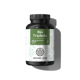 Bio Triphala Kapseln von Nature Love 180 vegane Kapseln, ayurvedischer Fruchtmischung