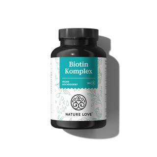 Nature Love Biotin Komplex Tabletten, hochdosiertes Biotin mit Silizium und Zink, vegan und mit 365 Kapseln
