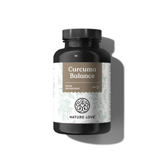 Curcuma Balance Kapseln von Nature Love, hochdosiertes Curcumin, optimierte Bioverfügbarkeit durch Piperin