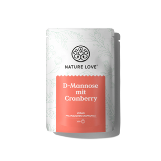 Nature Love D-Mannose mit Cranberry Pulver, der hochdosierte D-Mannose und Cranberryextrakt, vegan und pflanzlich
