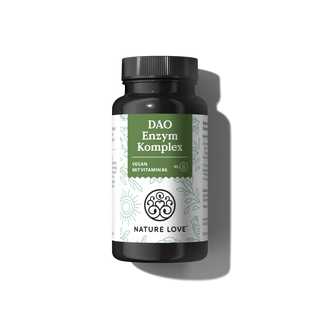 Nature Love DAO Enzym Komplex Kapseln, magensaftresistente Kapseln, Unterstützung des Histaminabbaus.