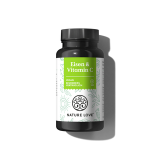 Eisen und Vitamin C Kapseln von Nature Love - 120 Kapseln für 4 Monate