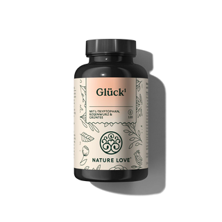 120-Kapseln Nature Love Glück Kapseln, mit B-Vitaminen und Rhodiola Rosea-Extrakt für natürliches Gleichgewicht.