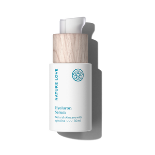 Nature Love Hyaluron Serum 30ml natürliche Hautpflege mit Spirulina, Holzverschluss 