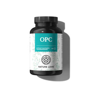 Nature Love OPC Kapseln, hochdosiert mit 180 Kapseln Traubenkernextrakt und Vitamin C