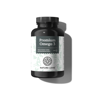 Premium Omega 3 Kapseln von Nature Love, hochwertiges Fischöl