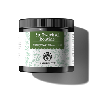Nature Love Stoffwechsel Routine Pulver, Apfelessig, Ingwer, Zitrone, Vitamin C Cholin, normaler Fettstoffwechsel