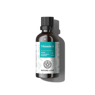 Vitamin A Tropfen von Nature Love veganes Vitamin A als Retinylpalmitat Sehkraft