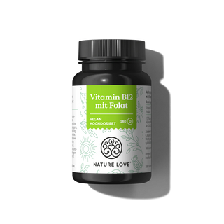 Nature Love Vitamin B12 mit Folat Tabletten, 180 Tabletten