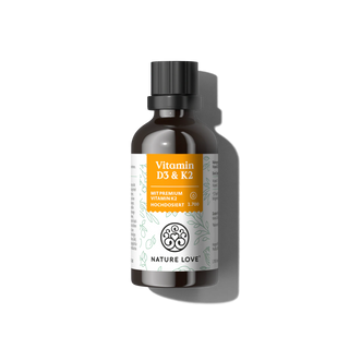 Vitamin D3 K2 Tropfen von Nature Love - 50 ml 1.700 Tropfen